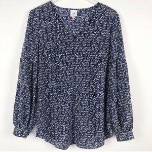 Cabi “Te Amo” Navy Blouse Size Small